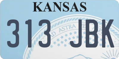 KS license plate 313JBK