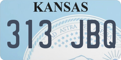 KS license plate 313JBQ