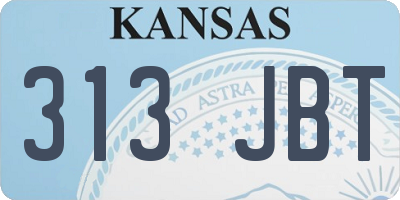 KS license plate 313JBT