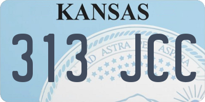 KS license plate 313JCC