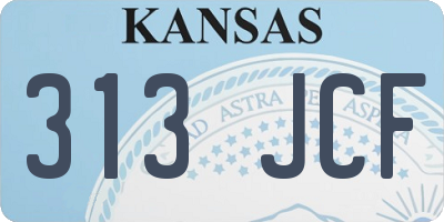 KS license plate 313JCF