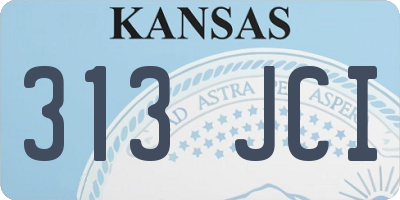 KS license plate 313JCI