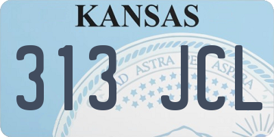 KS license plate 313JCL