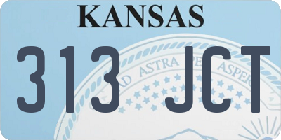 KS license plate 313JCT