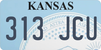 KS license plate 313JCU