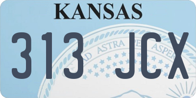 KS license plate 313JCX