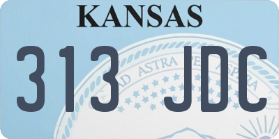 KS license plate 313JDC