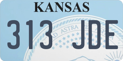 KS license plate 313JDE