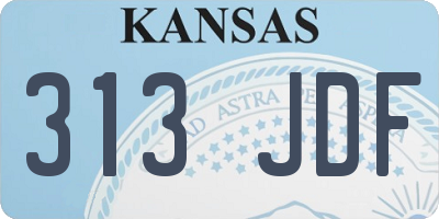 KS license plate 313JDF