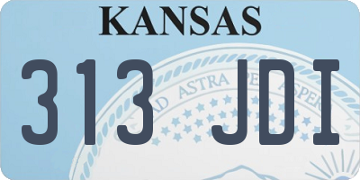 KS license plate 313JDI