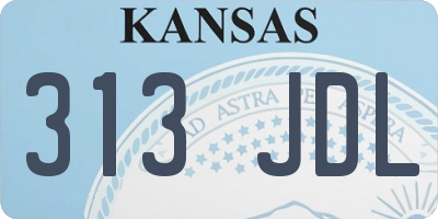 KS license plate 313JDL