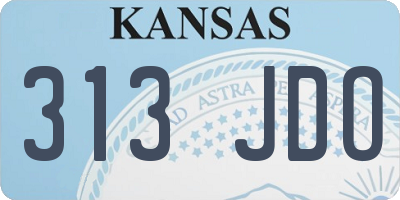 KS license plate 313JDO