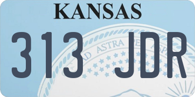 KS license plate 313JDR
