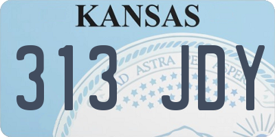 KS license plate 313JDY