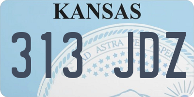 KS license plate 313JDZ