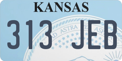 KS license plate 313JEB