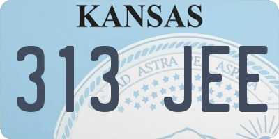 KS license plate 313JEE