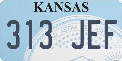 KS license plate 313JEF