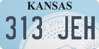 KS license plate 313JEH