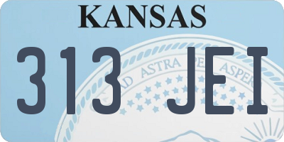 KS license plate 313JEI