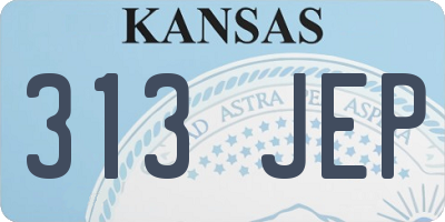 KS license plate 313JEP