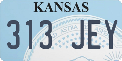 KS license plate 313JEY