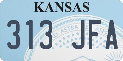 KS license plate 313JFA