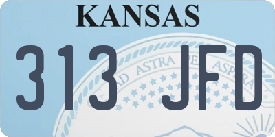 KS license plate 313JFD