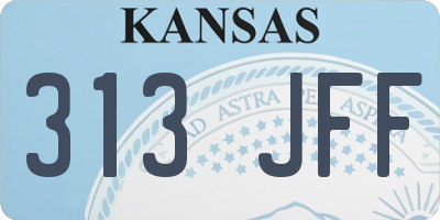 KS license plate 313JFF
