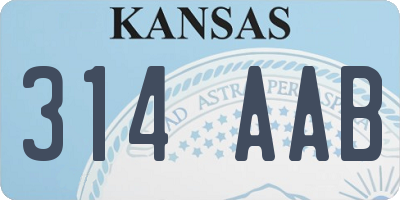 KS license plate 314AAB