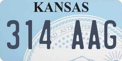 KS license plate 314AAG