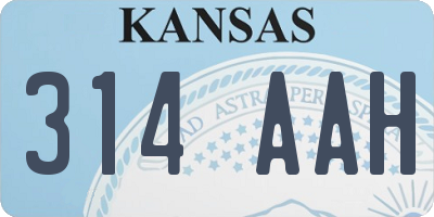 KS license plate 314AAH