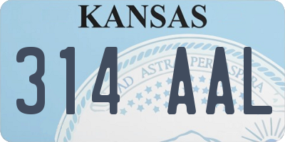 KS license plate 314AAL