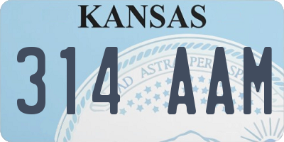 KS license plate 314AAM