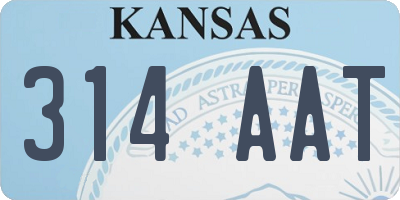 KS license plate 314AAT
