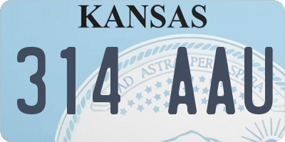 KS license plate 314AAU