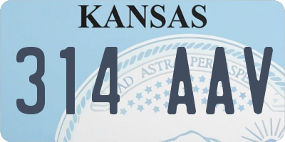 KS license plate 314AAV