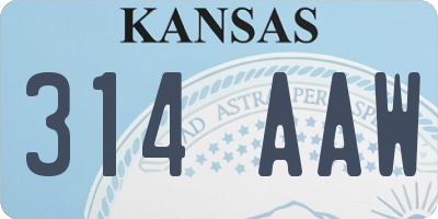 KS license plate 314AAW