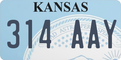 KS license plate 314AAY