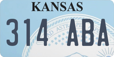 KS license plate 314ABA