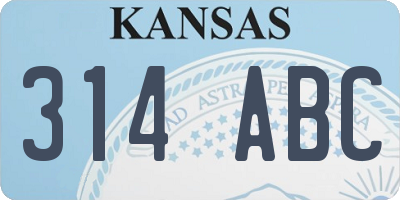 KS license plate 314ABC
