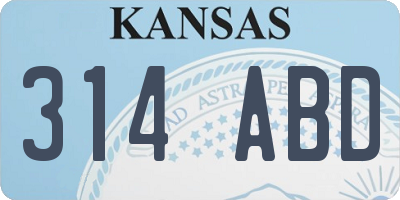 KS license plate 314ABD