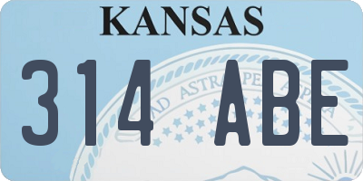 KS license plate 314ABE