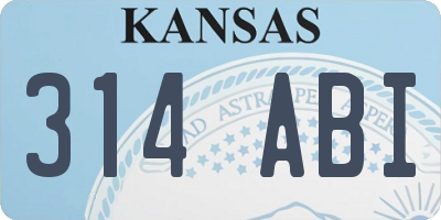 KS license plate 314ABI