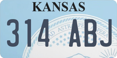 KS license plate 314ABJ