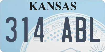 KS license plate 314ABL
