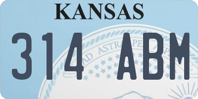 KS license plate 314ABM