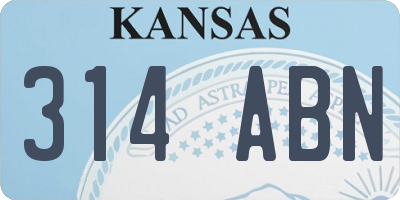 KS license plate 314ABN