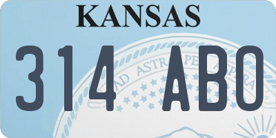 KS license plate 314ABO