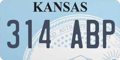 KS license plate 314ABP